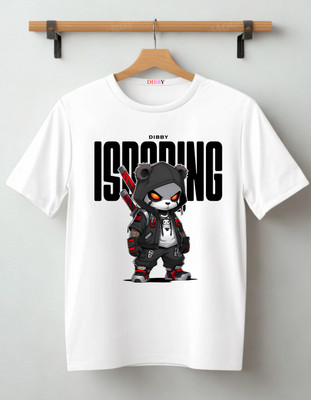 DIBBY Printed Men Round Neck White T-Shirt