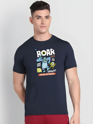 SZN Graphic Print Men Round Neck Dark Blue T-Shirt