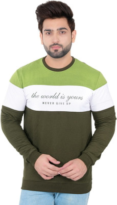 CODE-9 Printed Men Round Neck Dark Green T-Shirt