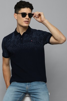 LOUIS PHILIPPE Printed Men Polo Neck Dark Blue T-Shirt