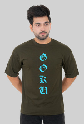 HouseOfCommon Printed Men Round Neck Dark Green T-Shirt