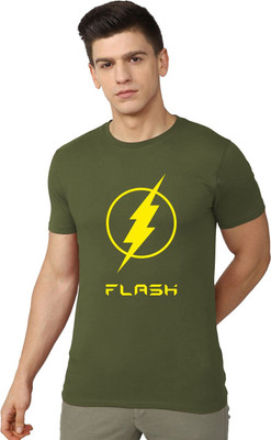 RULEDBYSUN Printed Men Round Neck Green T-Shirt