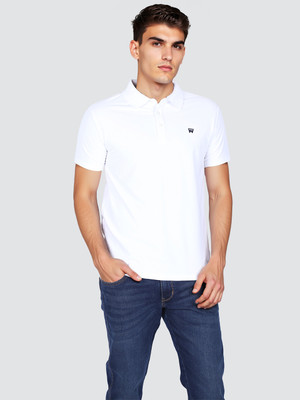 Wrangler Solid Men Polo Neck White T-Shirt