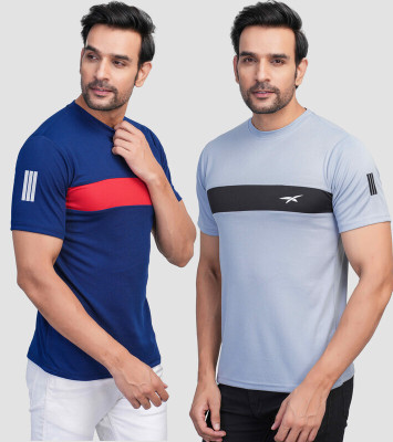 seri choice Striped Men Round Neck Blue, Grey T-Shirt