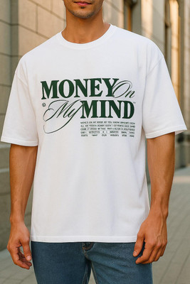 HASTEN Printed Men Round Neck White T-Shirt