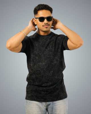 BlendCulture Solid Men Round Neck Black T-Shirt