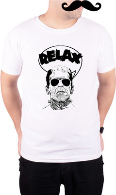 Mooch Wale Printed Men Round Neck White T-Shirt