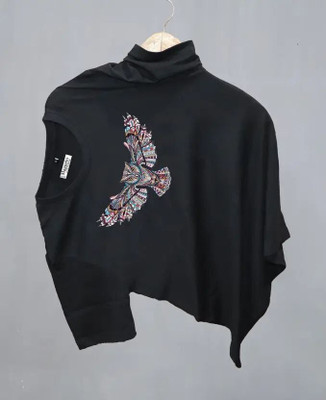 Birdhaus Printed Men Round Neck Black T-Shirt