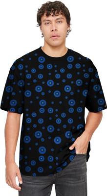 SONI BROS Printed Men Round Neck Black T-Shirt