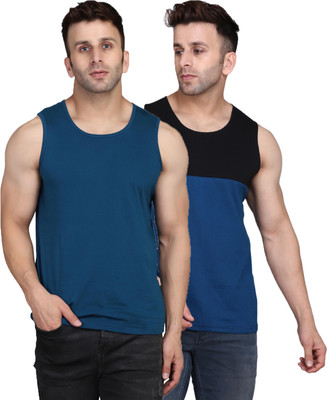 SLOWLORIS Solid Men Scoop Neck Multicolor T-Shirt