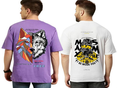 xpecto style Graphic Print Men Round Neck Purple, White T-Shirt