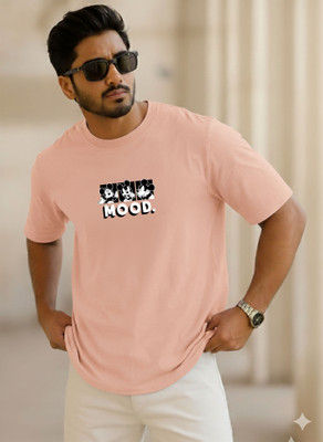 SINNER STREET Printed, Cartoon, Self Design Men Round Neck Brown T-Shirt
