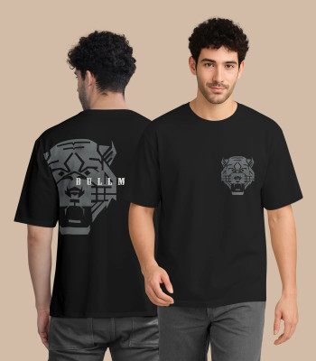 Bullmer Graphic Print Men Round Neck Black T-Shirt