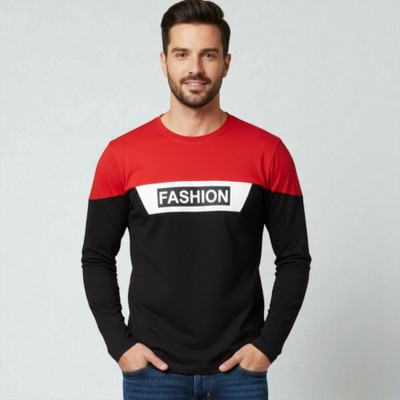 FASHIUM Printed Men Round Neck Red T-Shirt