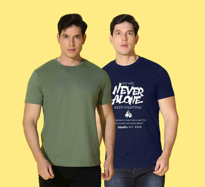 WOOSTRO Printed Men Round Neck Multicolor T-Shirt