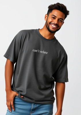 UrGear Printed Men Round Neck Grey T-Shirt