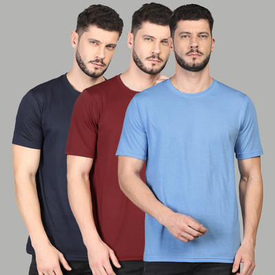 Lakshya Fashions Solid Men Round Neck Multicolor T-Shirt