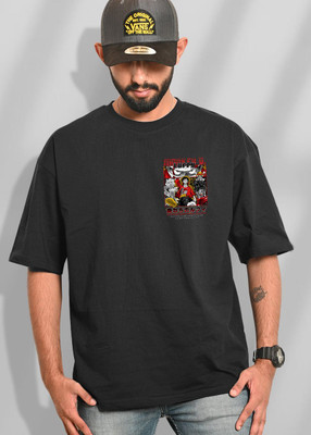 Devilson Printed Men Round Neck Black T-Shirt