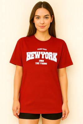 RAJARANCHO Graphic Print Women Round Neck Red T-Shirt