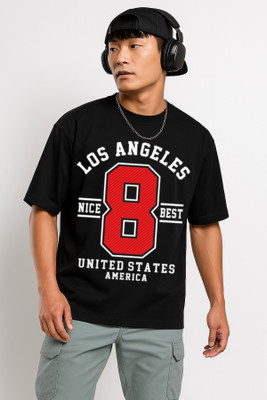 Be Crazyy Graphic Print Men Round Neck Black T-Shirt