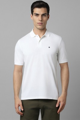 LOUIS PHILIPPE Solid Men Polo Neck White T-Shirt