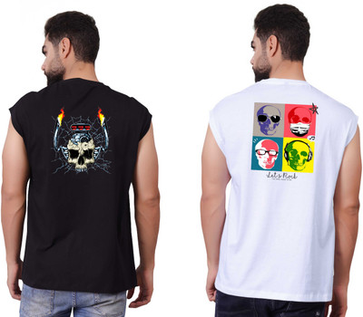 I&D Graphic Print Men Round Neck Multicolor T-Shirt