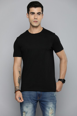 METRONAUT Solid Men Round Neck Black T-Shirt