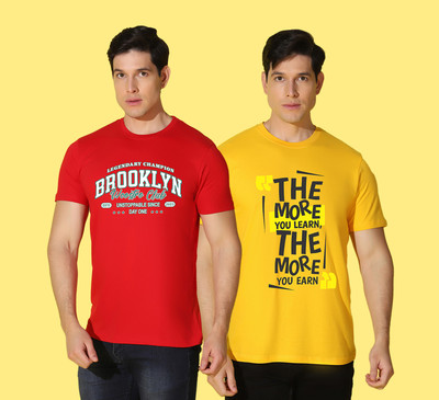 WOOSTRO Typography Men Round Neck Multicolor T-Shirt