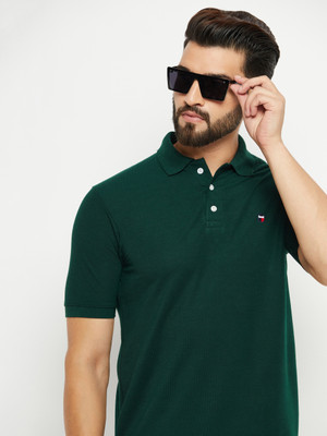 EMERALD APPAREL TRADING Solid Men Polo Neck Green T-Shirt