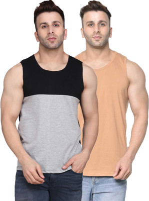SLOWLORIS Solid Men Round Neck Multicolor T-Shirt