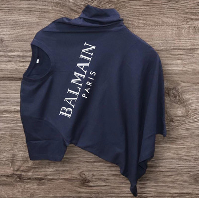 LcyFlame Typography Women Round Neck Navy Blue T-Shirt