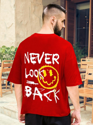 HouseOfCommon Printed Men Round Neck Red T-Shirt