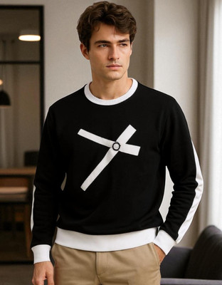 FASHIUM Printed Men Round Neck Black T-Shirt