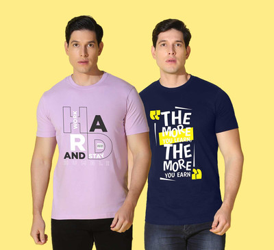 WOOSTRO Typography Men Round Neck Multicolor T-Shirt