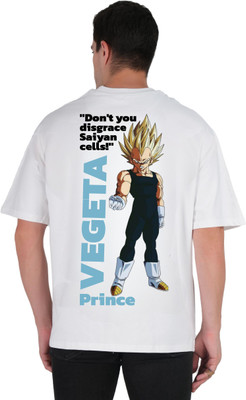 Mr Anime Graphic Print Men Round Neck White T-Shirt