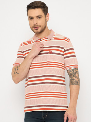 DUKE Striped Men Polo Neck Multicolor T-Shirt