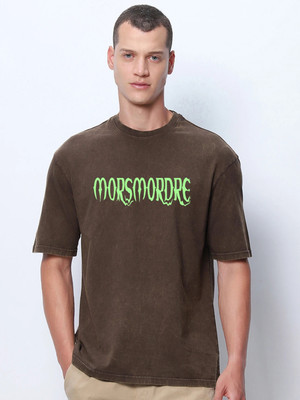BEWAKOOF Graphic Print Men Round Neck Brown T-Shirt