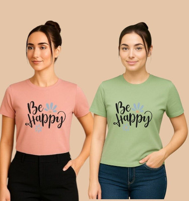 Moldify Graphic Print Women Round Neck Multicolor T-Shirt