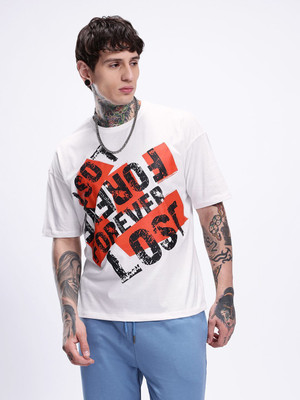 Kook N Keech Typography Men Round Neck White T-Shirt
