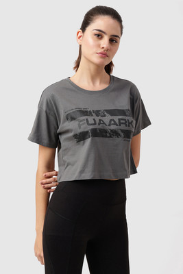 FuaarK Solid Women Round Neck Grey T-Shirt
