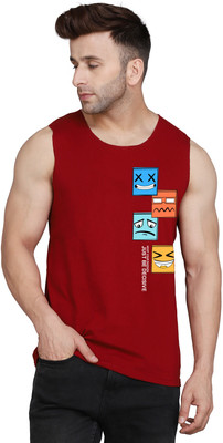 MINISTRY OF FRIENDS Printed, Typography Men Round Neck Maroon T-Shirt