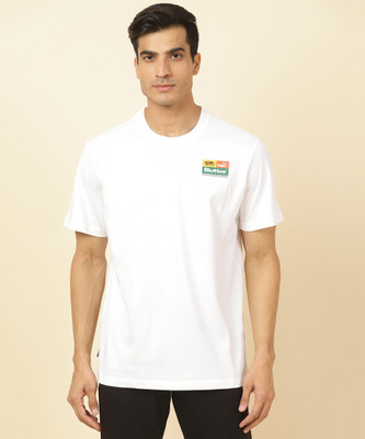 PUMA Graphic Print, Typography Men Round Neck White T-Shirt