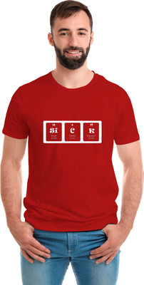SmarTee Street Typography Men Round Neck Red T-Shirt