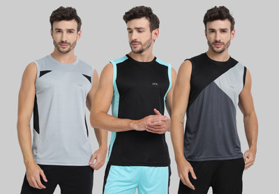 FTX Colorblock Men Round Neck Multicolor T-Shirt