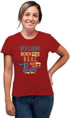 SmarTee Street Printed Women Round Neck Red T-Shirt