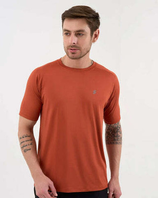 DCYPHR Solid Men Round Neck Orange T-Shirt