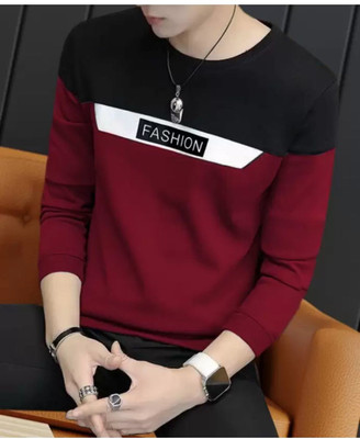 Bell Paper Colorblock Men Round Neck Multicolor T-Shirt