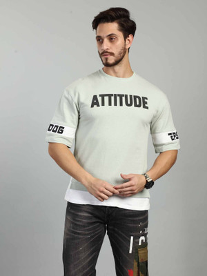 BE POSITIVE Solid Men Round Neck Light Green T-Shirt