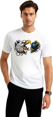 mssports Printed Men Round Neck White T-Shirt