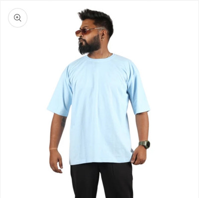 Icandies Solid Men Round Neck Green T-Shirt